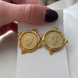 Susan Shaw Gold Coin Earrings- Never worn